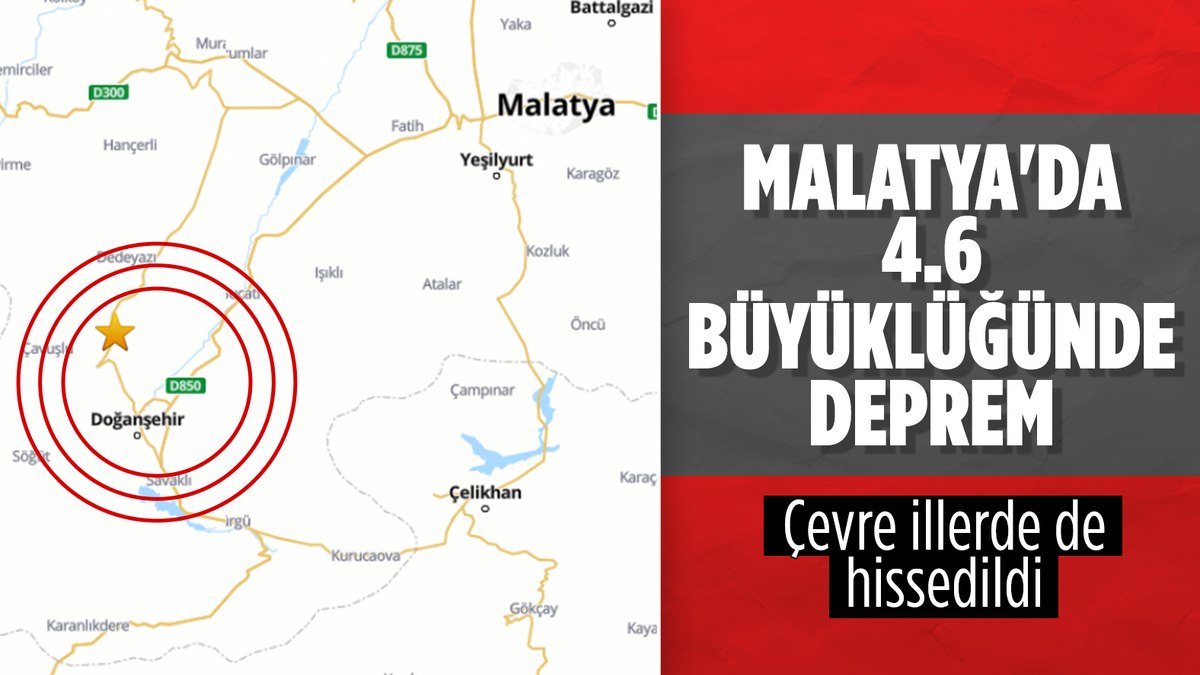 SON DAKİKA! Malatya’da 4.6 büyüklüğünde deprem